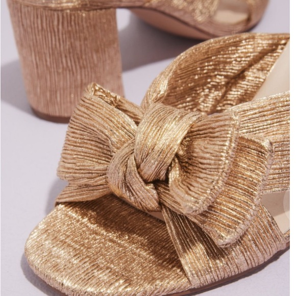 DB STUDIO Pleated Metallic Bow Mules Size 10 - Picture 6 of 7